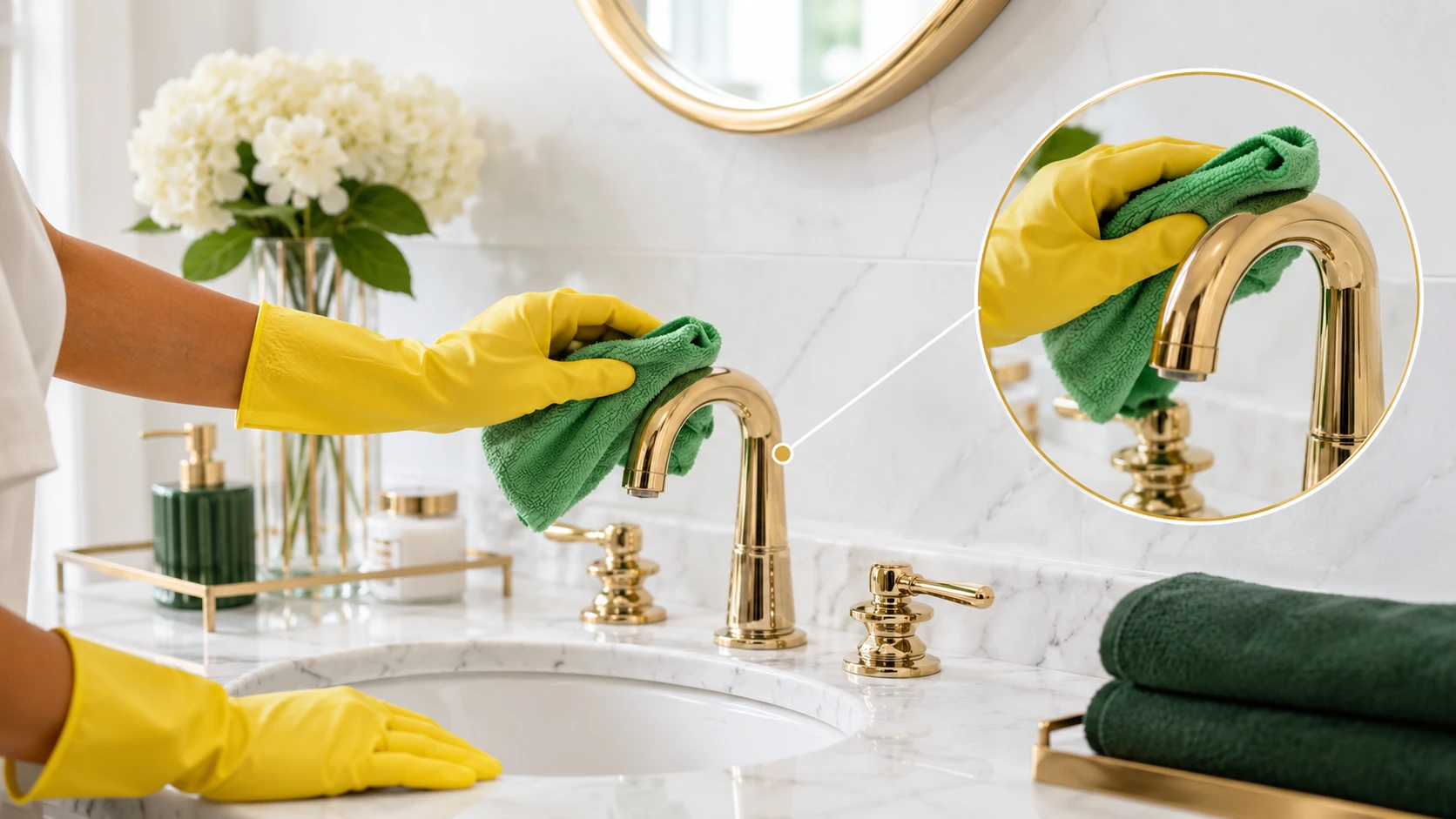 Polishing bathroom fixtures - Professional Cleaning Service in Jacksonville, Florida, United States, FL by Jaymak Enterprise L.L.C