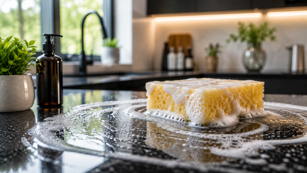 Wiping down a kitchen counter - Professional Cleaning Service in Jacksonville, Florida, United States, FL by Jaymak Enterprise L.L.C